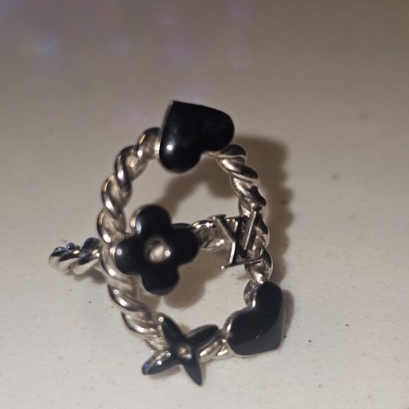 Louis Vuitton Vintage - Metal Bague Sweet Monogram Ring - Silver Black - LV Ring - Picture 5 of 6